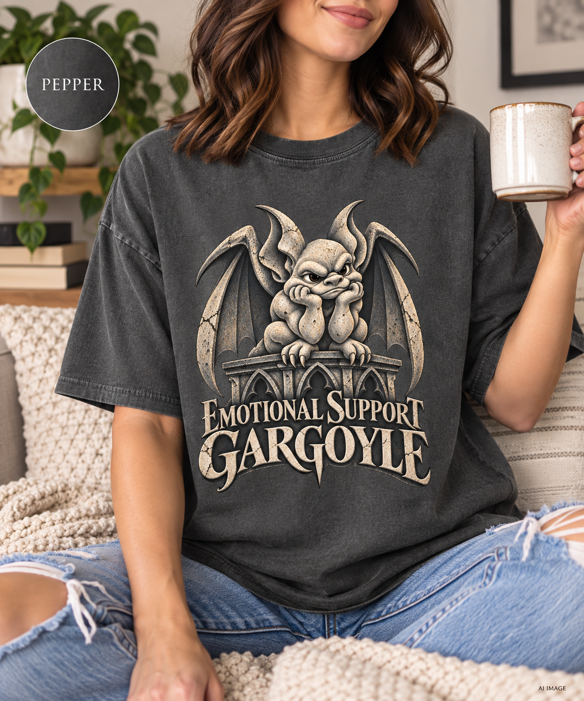 Emotional Support Gargoyle Shirt | The Knight and the Moth Inspired Tee