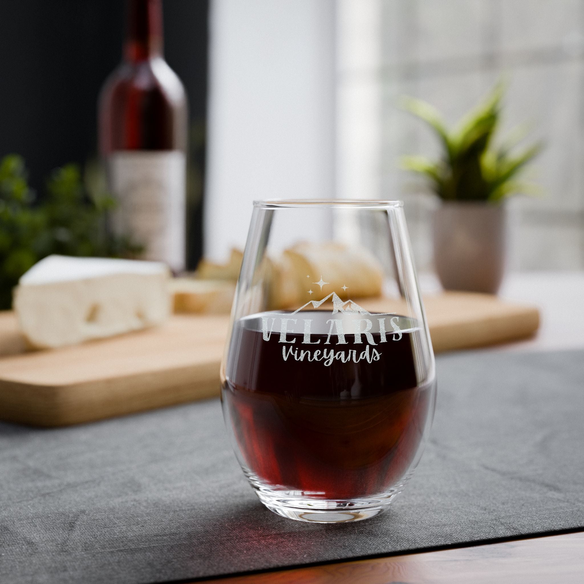 Velaris Vineyards Engraved Stemless Wine Glass Bookish Fantasy Drinkware